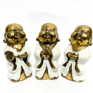 Laughing Buddha Meditation Statue 3.9&quot;, Summer Gift, buddha statue, small buddha, Home Decor, birthday gift, Buddha Decor, Summer Decor