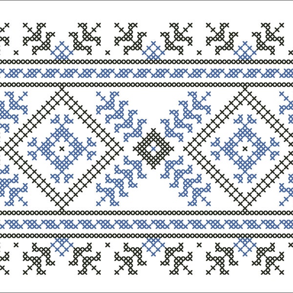 Traditional Border Set Cross Stitch Machine Embroidery Pattern