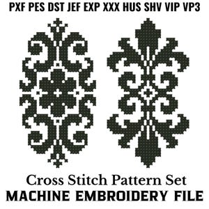 Decorative Element Cross Stitch Machine Embroidery Pattern Instant Download