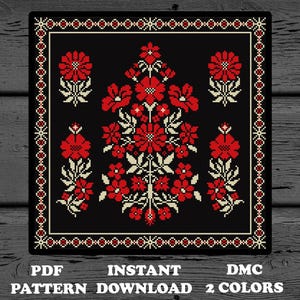 Floral Tree of Life Cross Stitch PDF Embroidery Pattern, Instant Digital Download