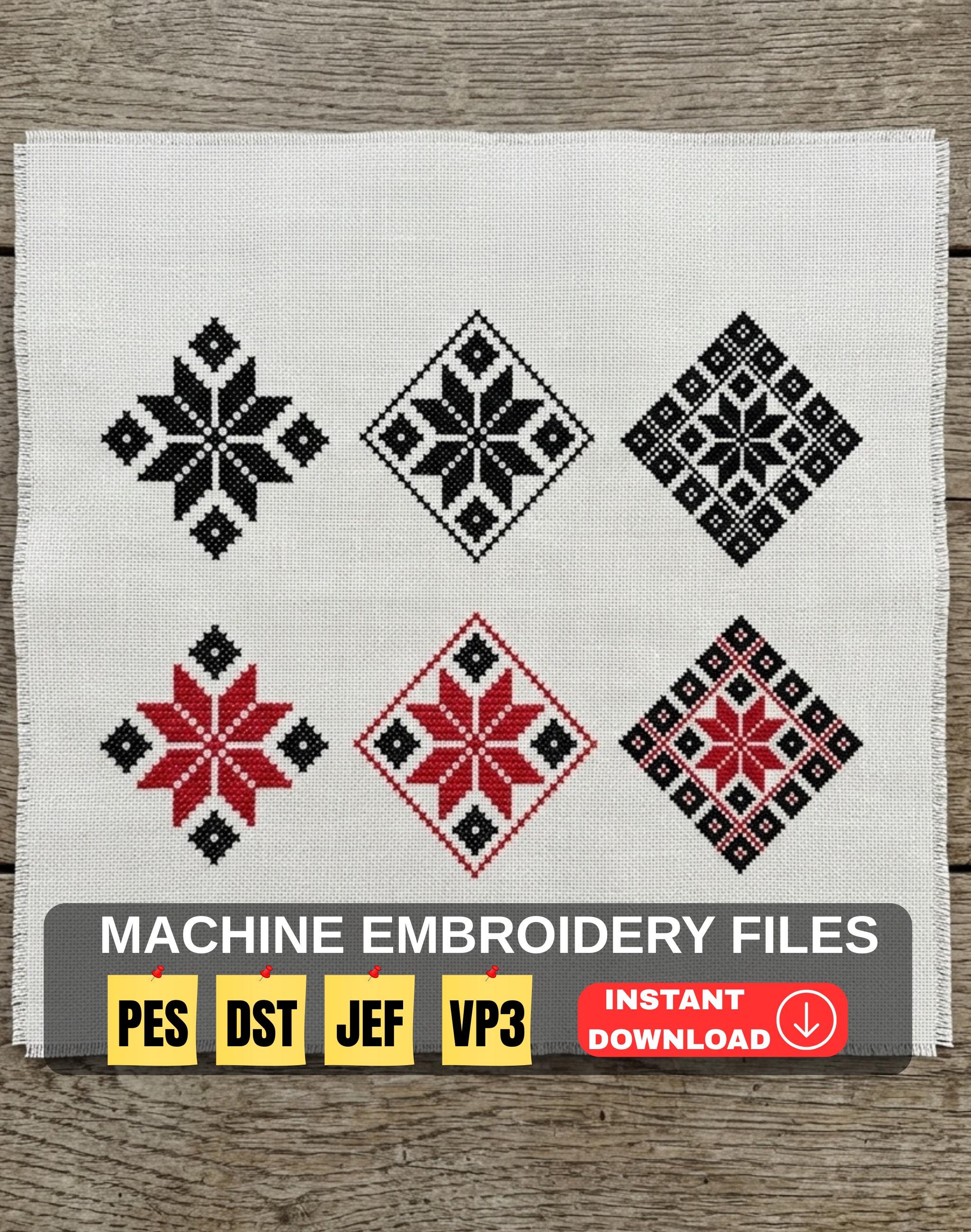 Traditional Romanian Folk Cross Stitch Machine Embroidery Pattern 