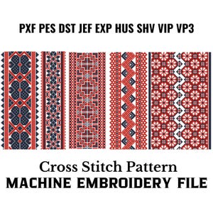 Slavic Sampler Cross Stitch Machine Embroidery Pattern Instant Download Border Bundle
