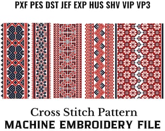 Slavic Sampler Cross Stitch Machine Embroidery Pattern Instant Download Border Bundle