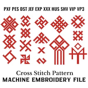 Slavic Cross Stitch Machine Embroidery Pattern Instant Download Ethnic Bundle