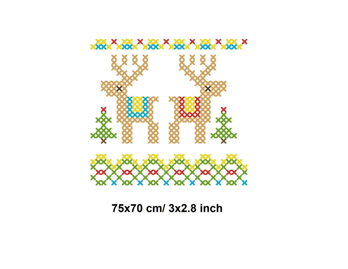 Christmas Border Cross Stitch Machine Embroidery File Etsy