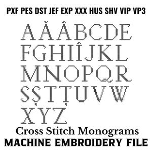 Monogram Letters Cross Stitch Machine Embroidery Pattern Instant Download