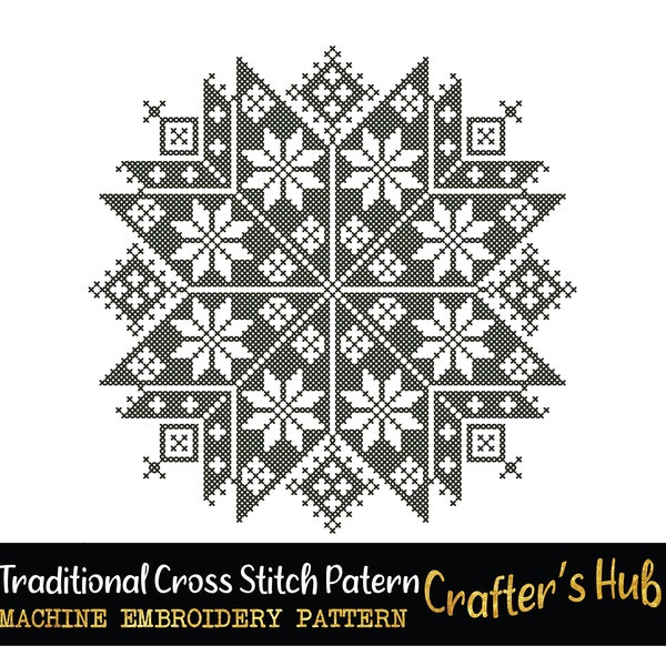 Traditional Cross Stitch Machine Embroidery Pattern