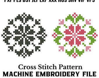 Traditional Cross Stitch Machine Embroidery Pattern