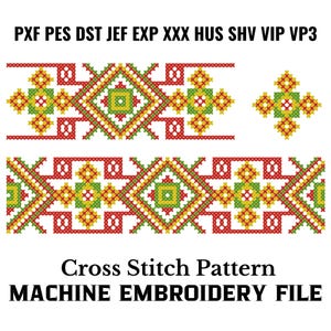 Slavic Cross Stitch Machine Embroidery Pattern Instant Download