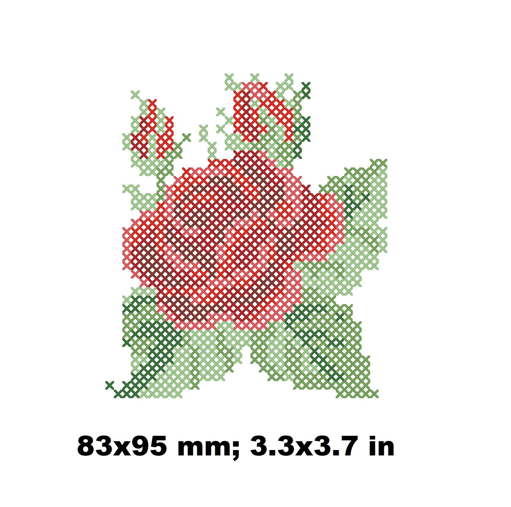 Contrast Stitching Rvk Roses Floral Red Roses Cross Stitch Machine Embroidery Pattern | Etsy