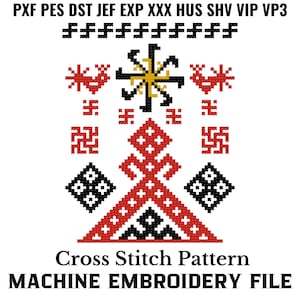 Slavic Cross Stitch Machine Embroidery Pattern Instant Download