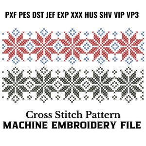 Traditional Border Cross Stitch Machine Embroidery Pattern Instant Download