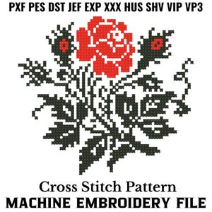 Ukranian Floral Cross Stitch Machine Embroidery Pattern
