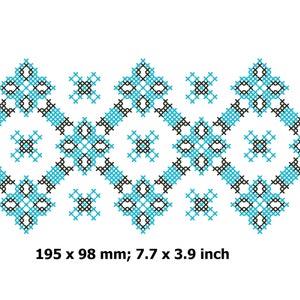 Traditional cross stitch border machine embroidery pattern