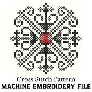 Slavic Folk Cross Stitch Machine Embroidery File Ukrainian Design  Traditional Cross Stitch Pattern