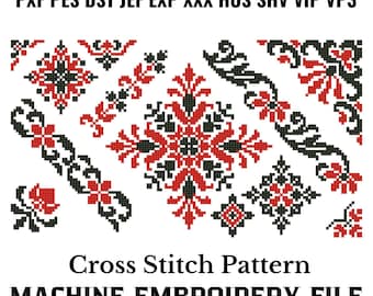 Slavic Sampler Cross Stitch Machine Embroidery Pattern Instant Download
