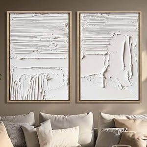 Abstract Plaster Wall Art Set: Scandinavian Minimalist Texture Painting