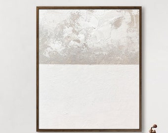 Large Nordic painting, white beige 3D textured abstract, oil on canvas, Bohemian abstract, original abstract, minimalist