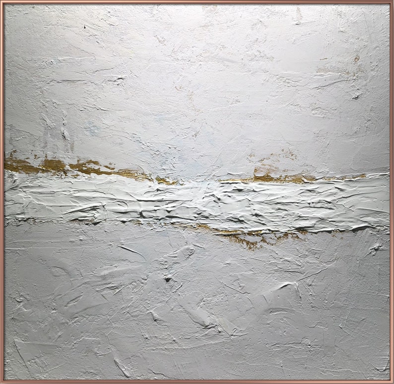 Large Abstract White Painting White Paintings White 3D Etsy