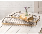 Nesting Wire Baskets With Birds Set of TWO