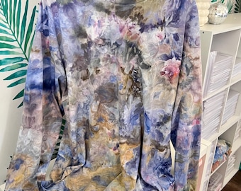 Long Sleeve Ice dyed shirt “Midnight Monet”