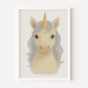 Baby Unicorn Cross Stitch Pattern Instant PDF Download – Modern Cute Animal PDF, DMC, Cross Stitch Hand Embroidery Cross Stitch Pattern