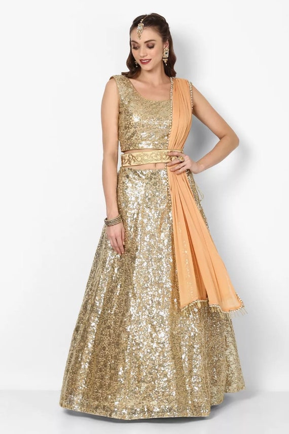 golden top party wear