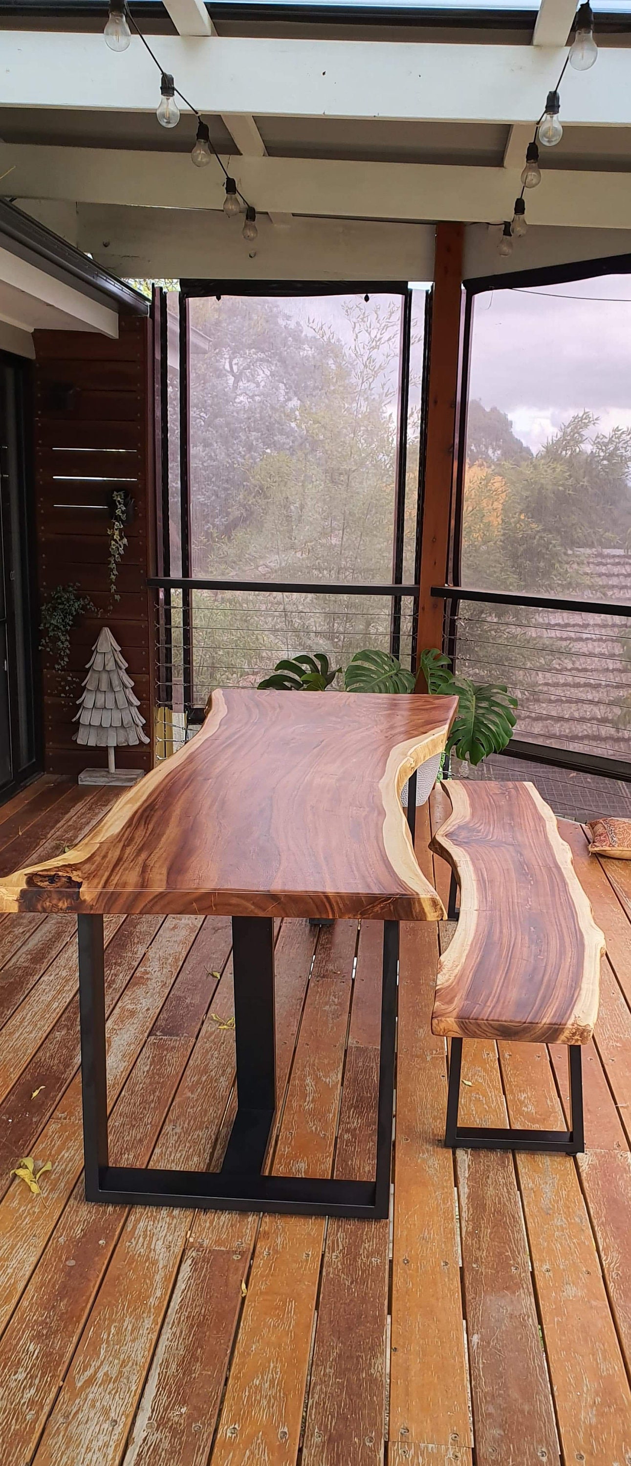 Mesa bodega grande rustica madera de acacia natural