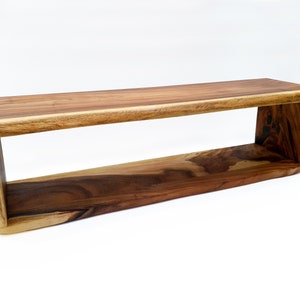 Custom Made Pure Solid Monkeypod Wood TV Unit | Entertainment Console | Natural Handmade Wood Open Concept TV Unit & Entertainment Console