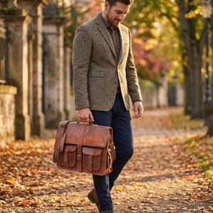 Sac messager vintage en cuir véritable - Sacoche pour ordinateur portable fabriquée à la main et porte-documents à bandoulière rustique