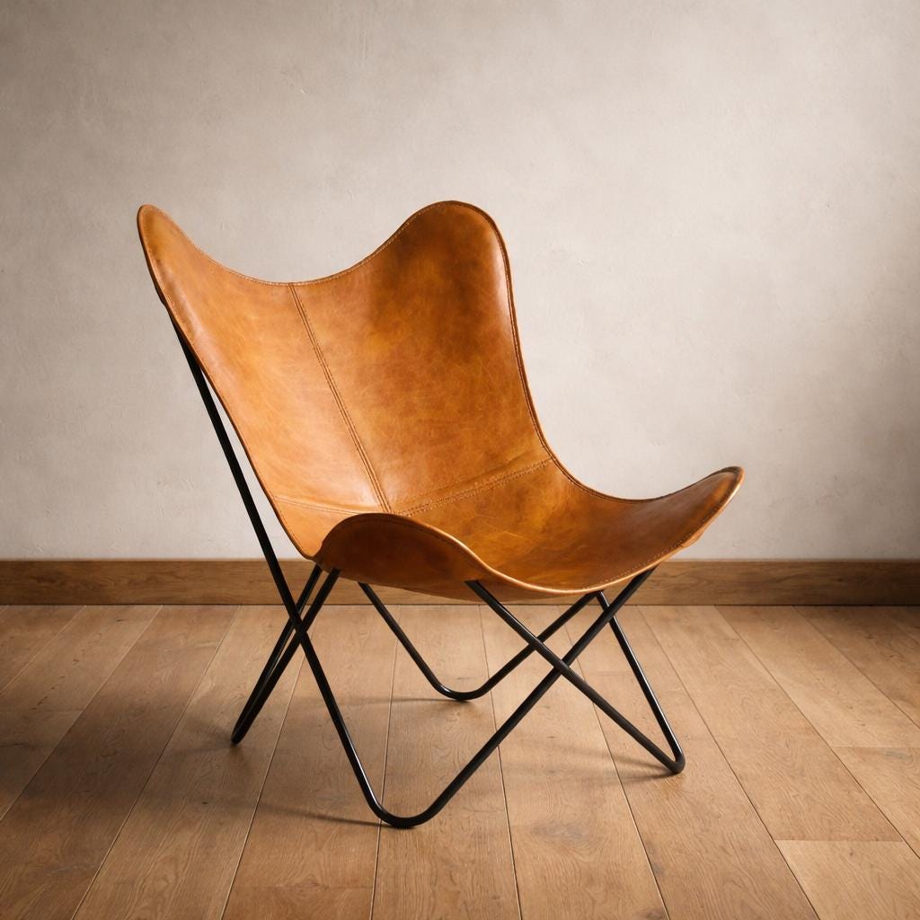 Mid century leather chair - Etsy 日本