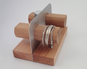 Bracelet Holder - Wood and Steel, bracelet display.