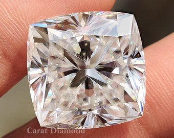 25 ct Cushion Cut Moissanite, Loose Cushion Brilliant Cut Moissanite, White DE Color Moissanite