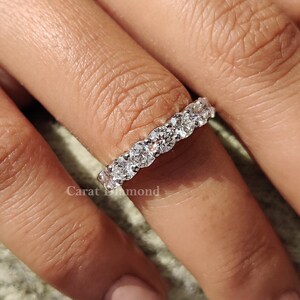 Lab Grown Diamond Eternity Wedding Band, 3.50mm Round Cut Diamond Stackable Band, Gifts for Her, Matching Band for Engagement Ring