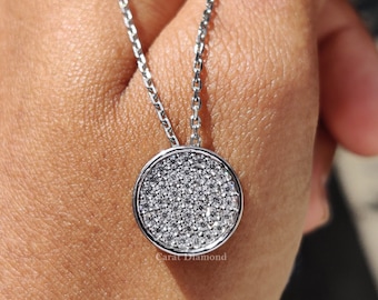 Round Lab Grown Diamond Cluster Pendant – Elegant Gifts for Women, Anniversary & Birthday Gift