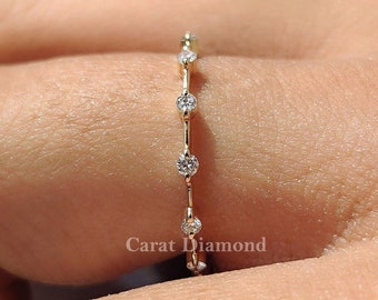 Distance Pave Eternity Wedding Band With Round Lab Grown Diamond