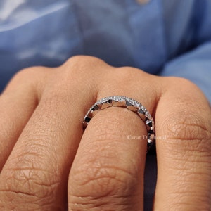 lab created diamond wedding band