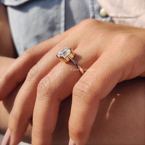handmade moissanite engagement ring