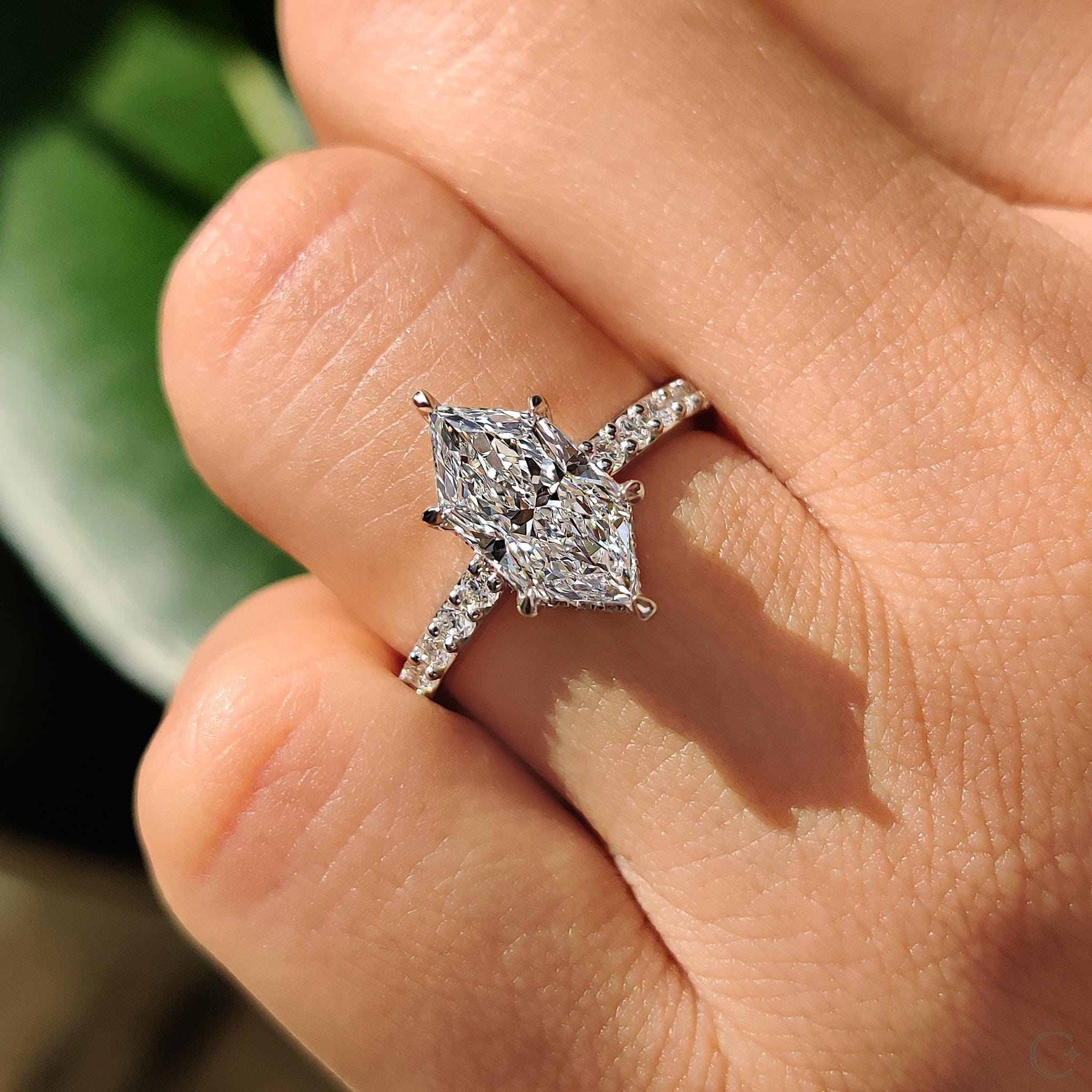 Pave With Cathedral Set Lab Grown Diamond Ring, 1.0-3.0ct Dutch