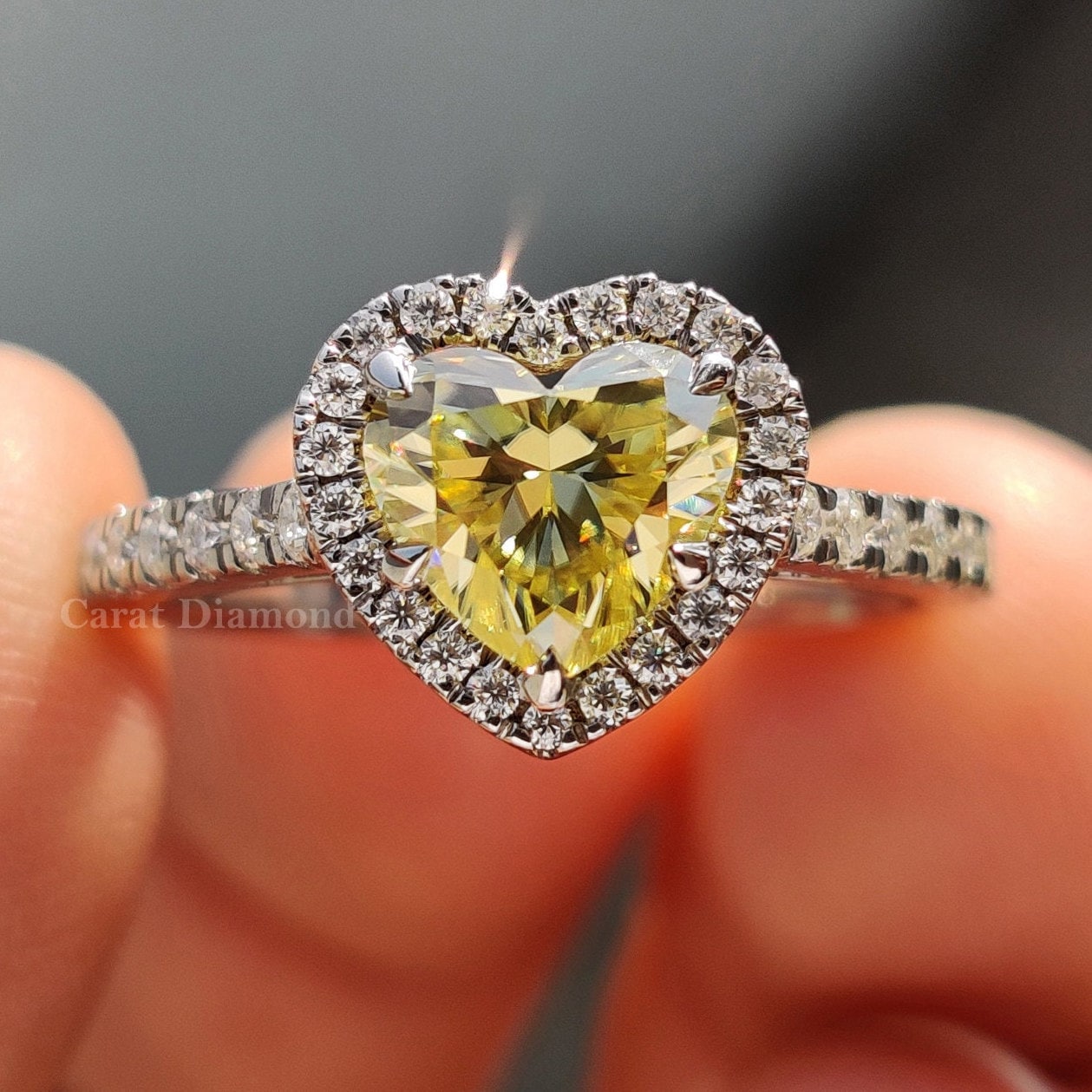 Yellow heart ring deals