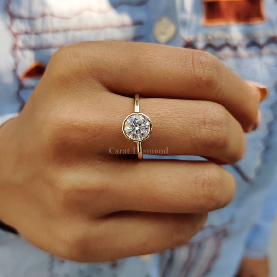 Vintage Round Cut Bezel Setting Engagement Ring – shine of diamond