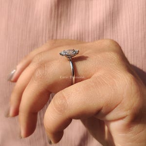 Classic Solitaire Marquise Cut Lab Grown Diamond Engagement Ring - Etsy