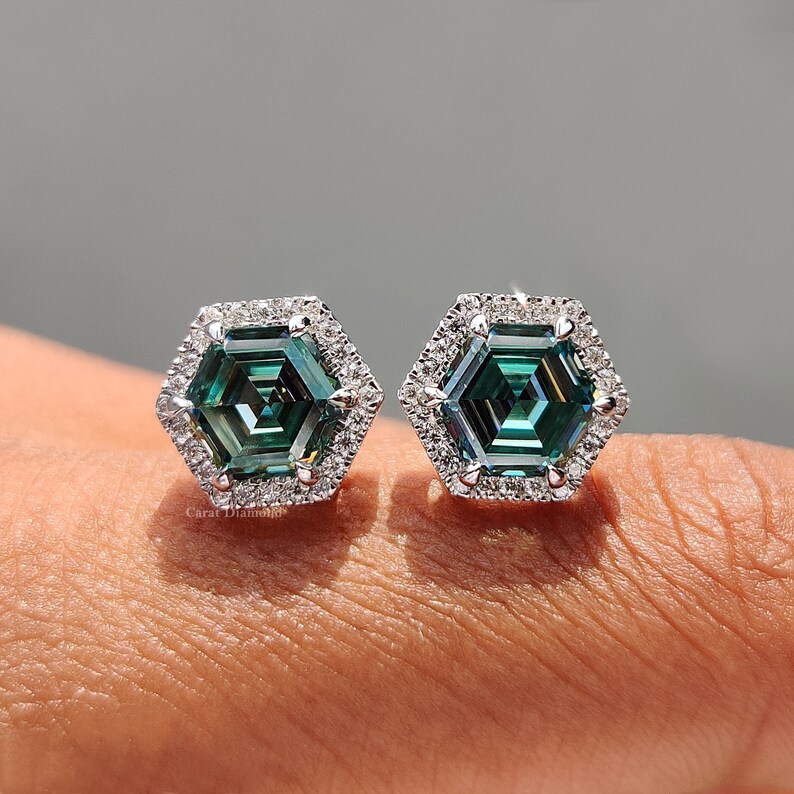 Nuance Hexagon Shield Drop Earrings