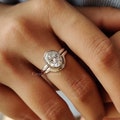 Oval Moissanite Bezel Set Ring With Comfort-Fit Curvey Band | 1.77 CT Oval Colorless Moissanite Engagement Ring | Bridal Set | Wedding Ring