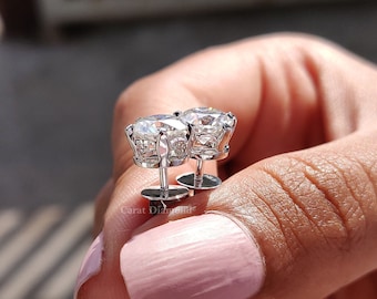 Brillant Ohrringe Rund Silber Weißgold 1ct Moissanit Diamant GRA
