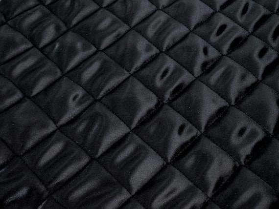 Polyester Quilted Padded Lining Fabric Black