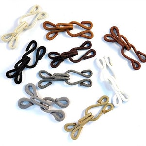Fabric Covered Hook and Eye Closure Set - 40mm