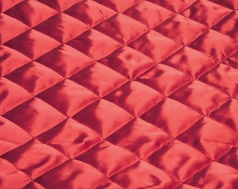 Padded Quilted Satin Lining Fabric, 150cm (59") wide, Sold by the Meter.