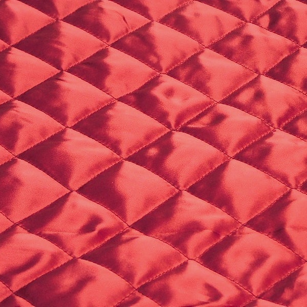 Padded Quilted Satin Lining Fabric, 150cm (59") wide, Sold by the Meter.