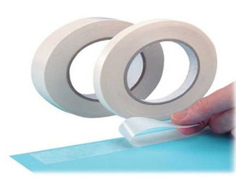 Very Long Double Sided Very Fine and Extremely Strong Adhesive Tape in 50 Meter Rolls in Various Widths